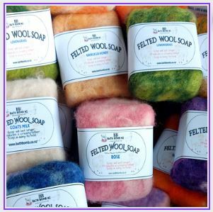 Felted wool soap