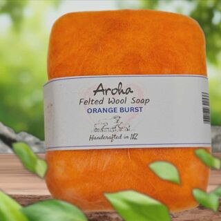 Felted Wool Soap  Orange