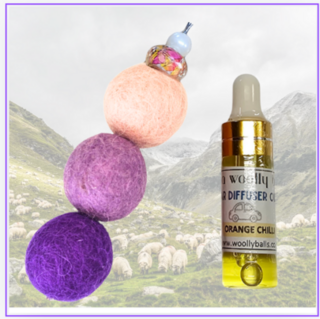 Woolly Balls Car Diffuser -Pink & Purple